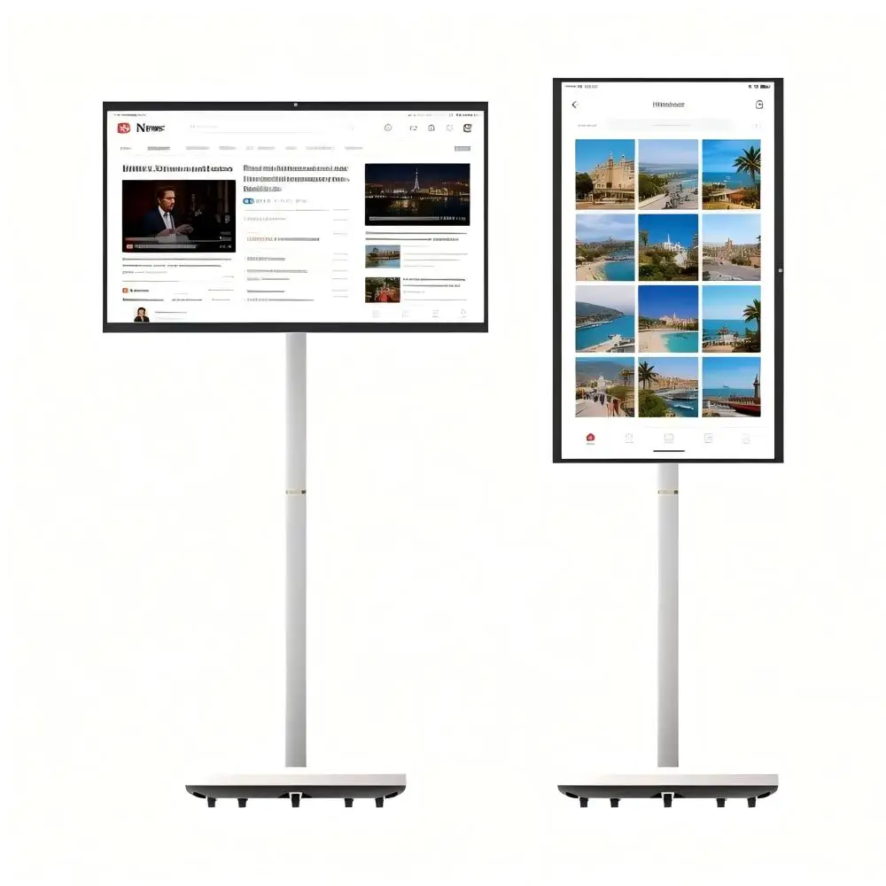 

Умный телевизор с поворотным сенсорным экраном, портативный, на Android, с камерой, мобильный дисплей, планшетный ПК, подставка на колесиках, перезаряжаемый
