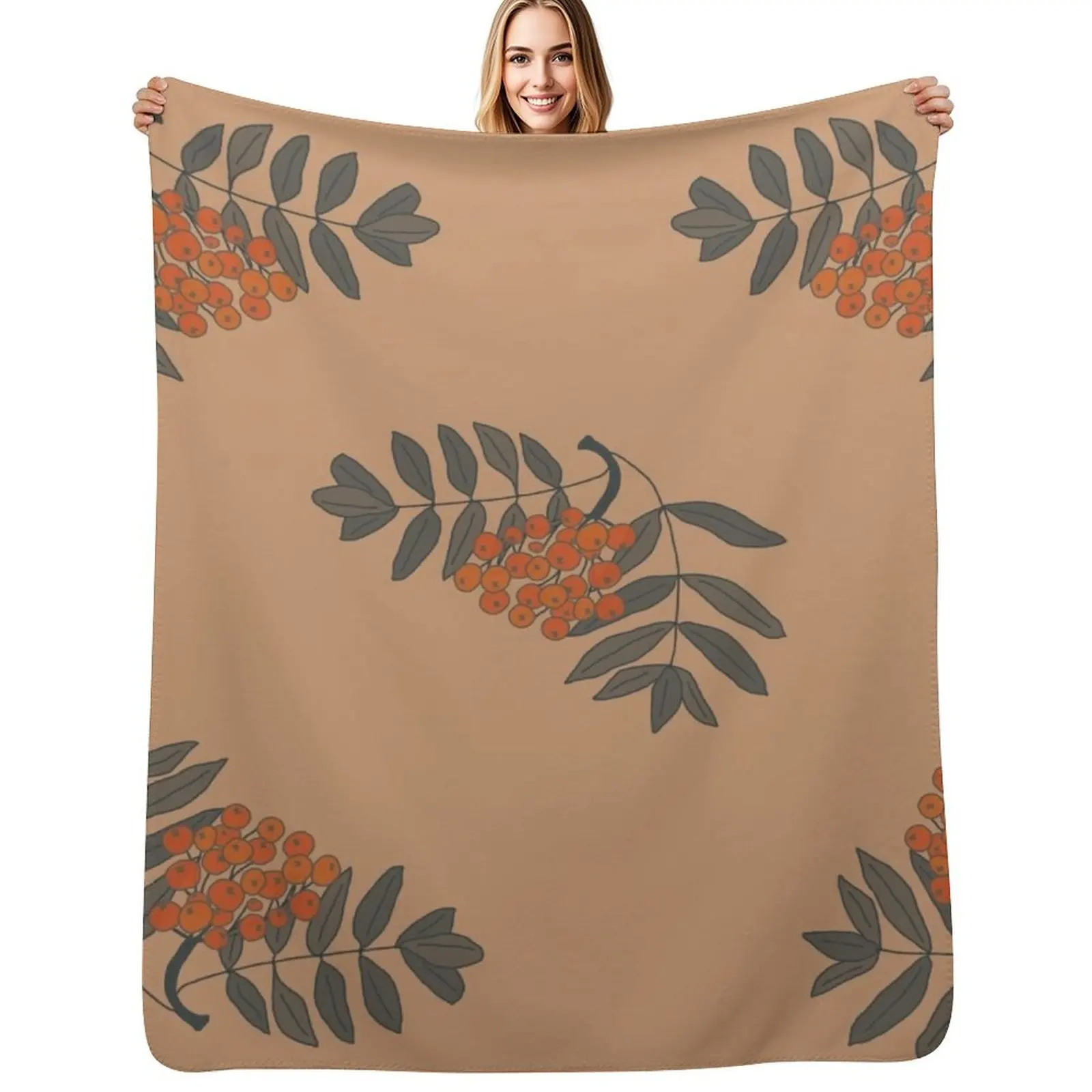 

Rowan grandma style pattern Throw Blanket Cozy Throw Blanket Birthday Gift for Him Her