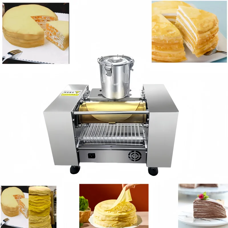 Venda quente elétrica comercial crepe ovo rolo panqueca primavera rolo camada crepe equipamentos mil camadas bolo máquina
