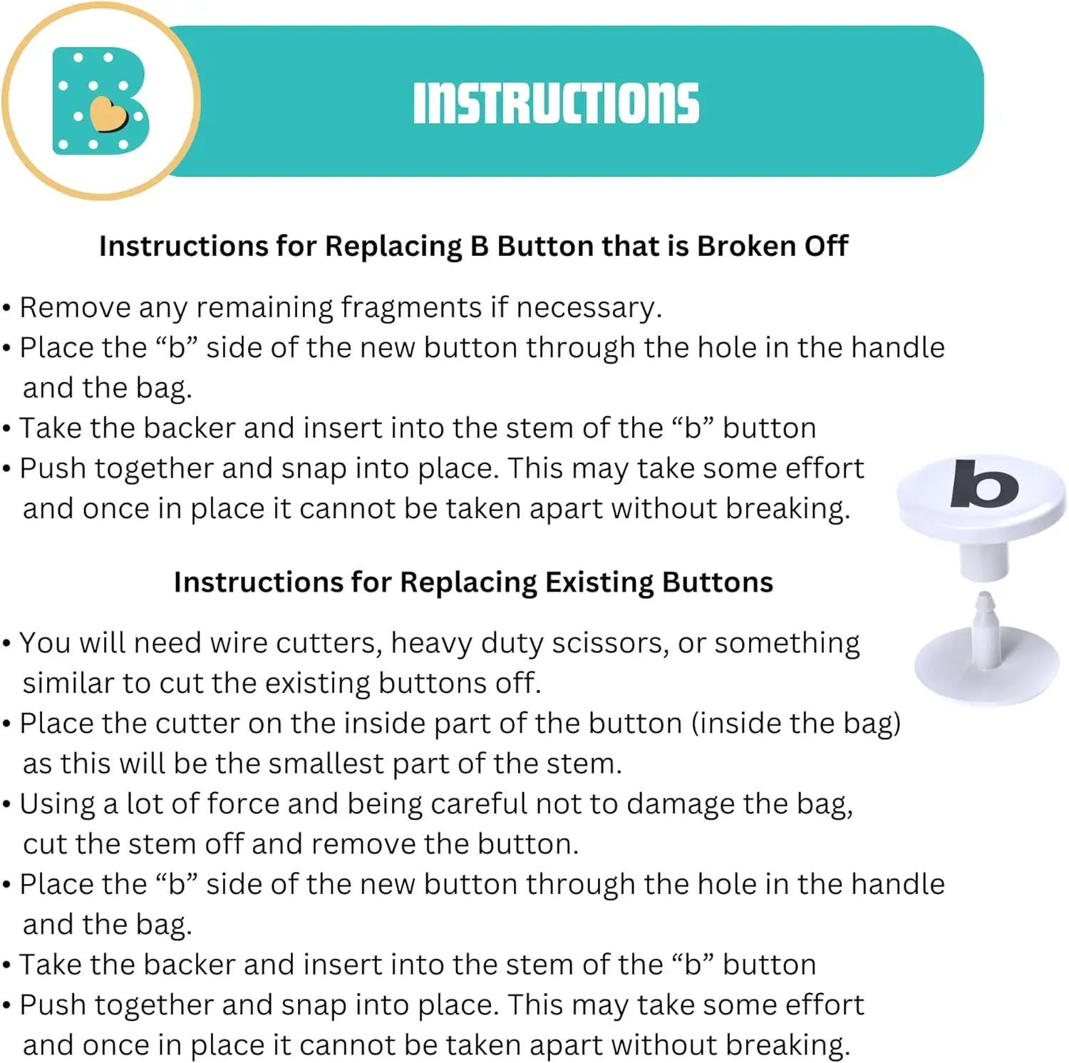 4 أزرار بديلة مع B لمقبض حقيبة Bogg. متوافق مع مقابض حقيبة الشاطئ Bogg Bag. إصلاح مقبض حقيبة Bogg الخاص بك Qu #5