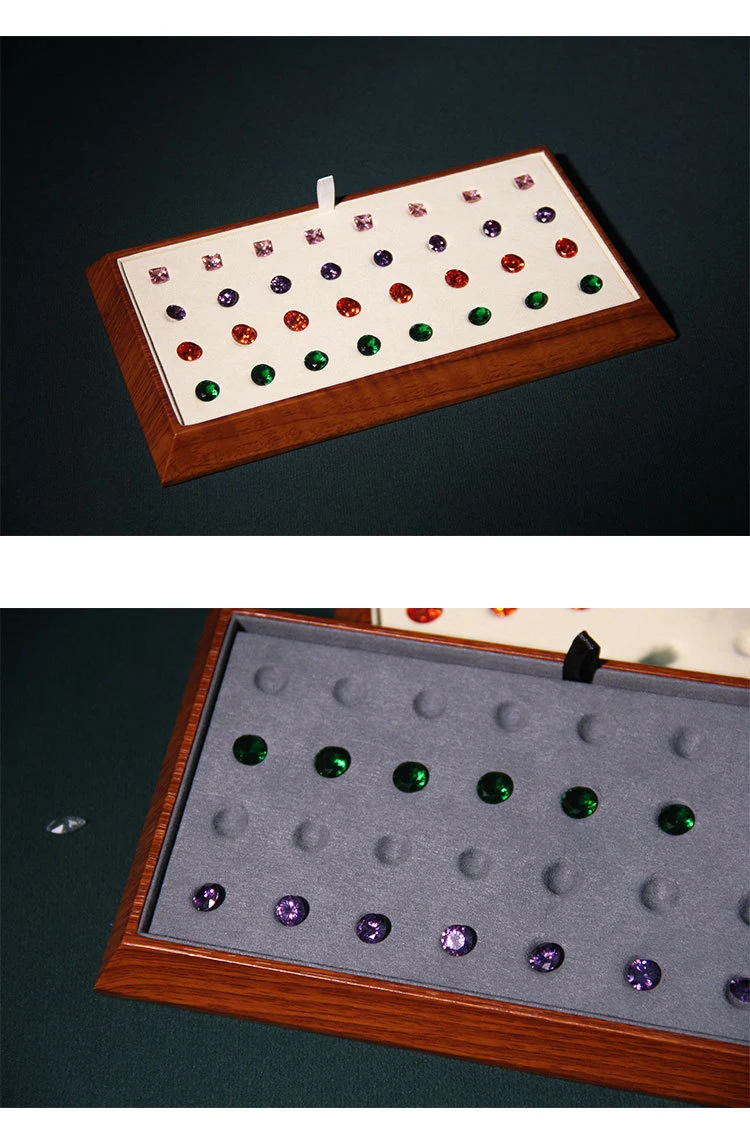 Detachable Diamond Jewelry Display Tray Gem Display Mat Jewelry Exhibitors Round Bead Gemstone Storage Tray Organizer