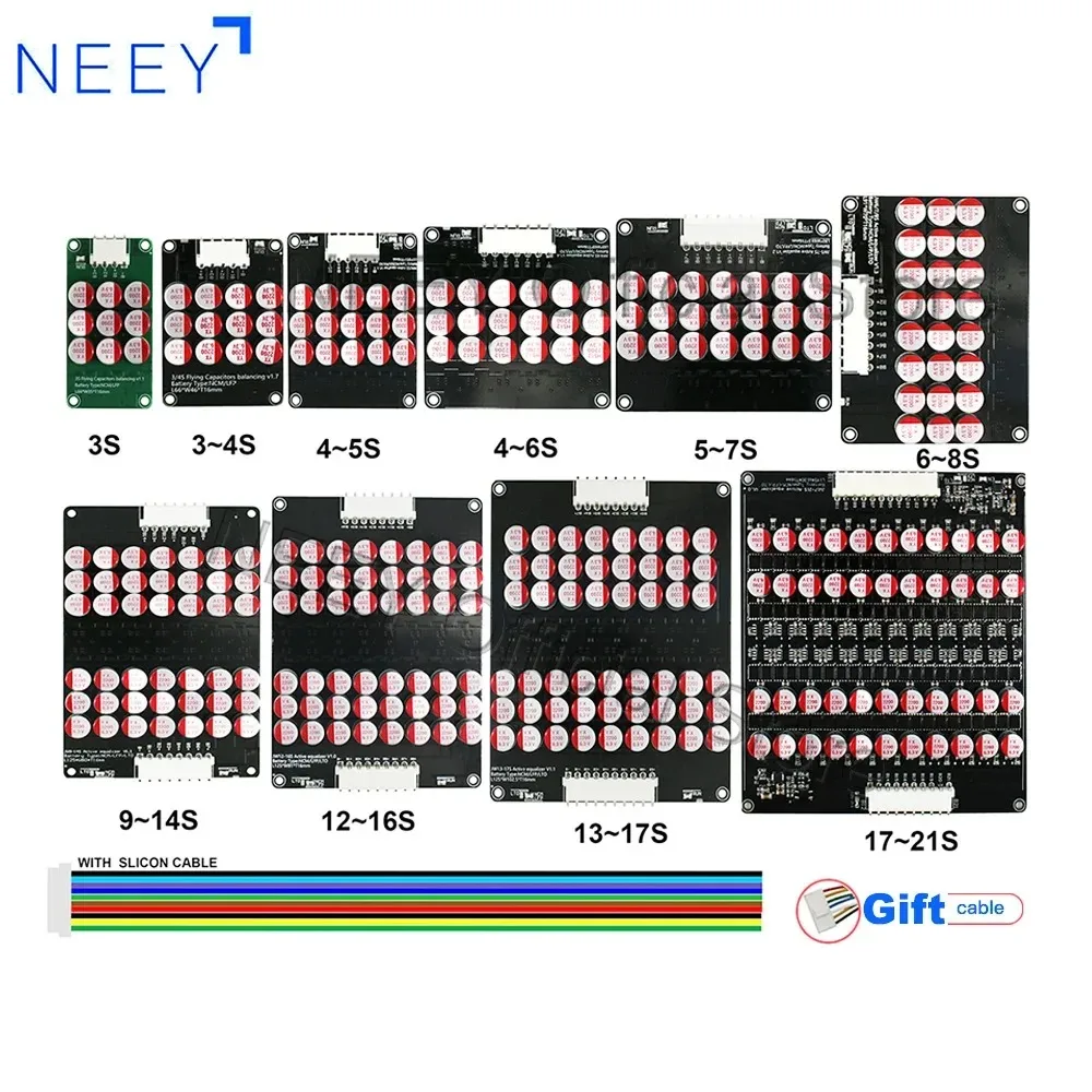 Neey balanceador ativo 5a 4S 12S 13s 14s 15s 16s lifepo4/li-ion/lto bateria capacitor de energia equalizador de lítio