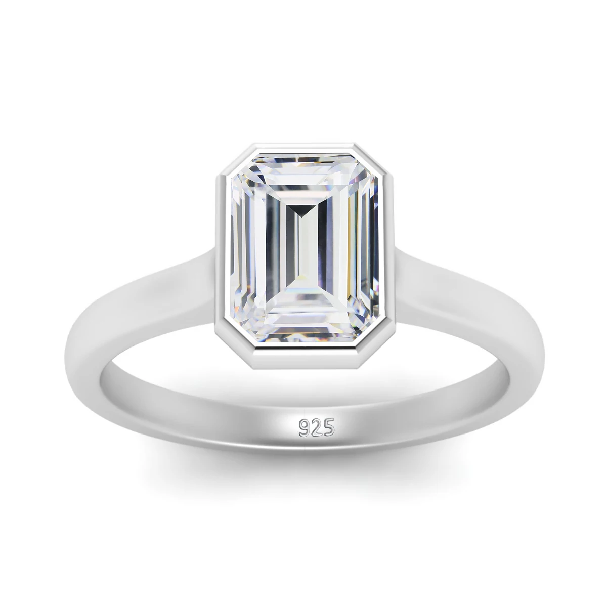 5*7mm 1ct Moissanit-Ring im Smaragdschliff mit Zertifikat, 100% reines Silber 925, Hochzeitsschmuck, Trend-Luxus-Geschenk für die Ehefrau – Detail 5
