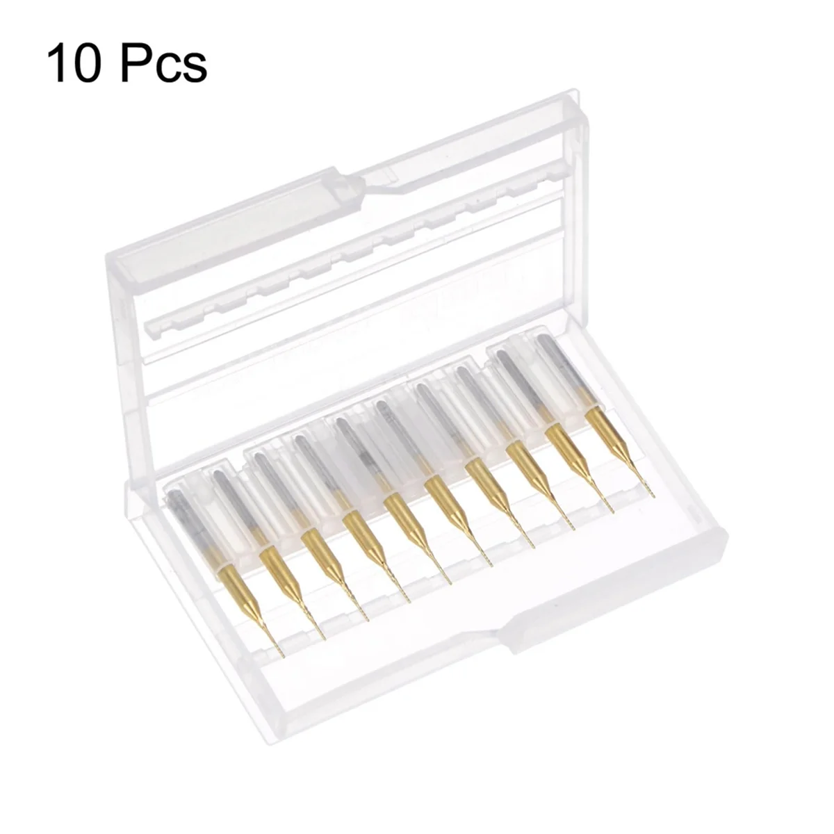 A95G 10PCS Titanium Coat Carbide End Mill Engraving Milling Cutter CNC Router Bits for PCB Machine, 1/8 Inch Shank 0.5Mm