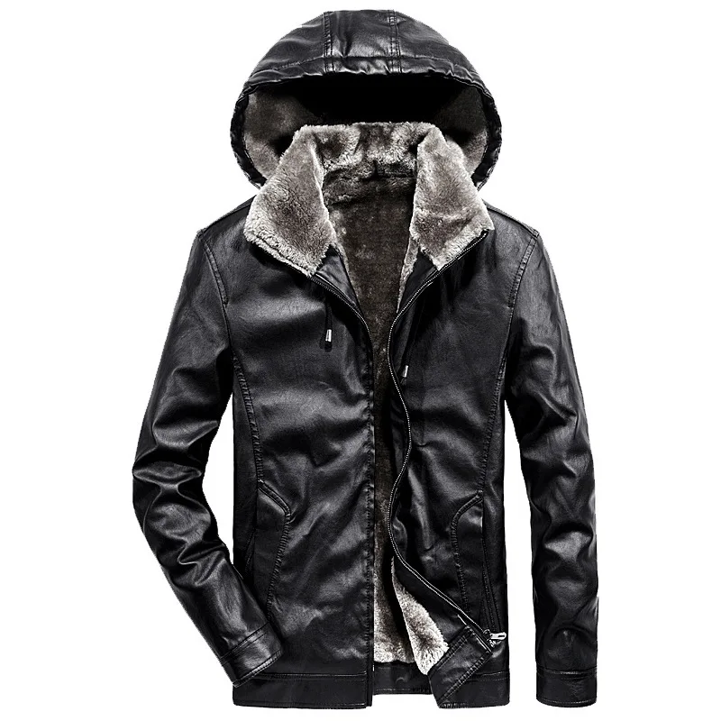 Velvet Youth Lapel Black Digging Bag Combined Hooded Zipper Casual Jacket