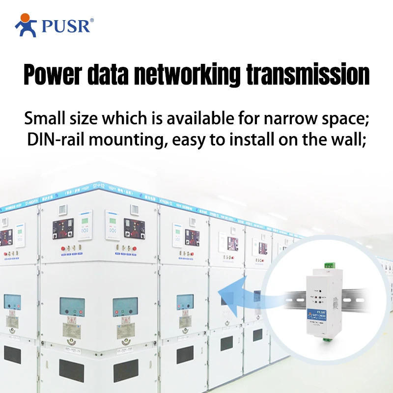 PUSR DIN-RAIL RS485 Serial Port to Ethernet server Device Converter Modbus RTU to TCP Modbus to Ethernet IOT Gateway USR-DR302