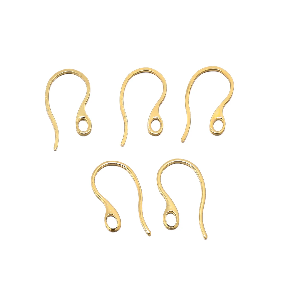 50Pcs Stainless Steel Flat Earring Hooks Ear Wires with Loop For DIY Jewelry Making  Dangle Earrings Jewelry Accessories