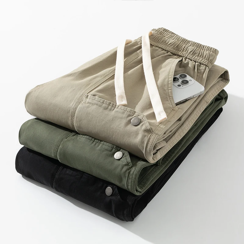 가을 새로운 스트레이트 캐주얼 바지 넓은 다리 카고 바지 남성 바지 중립 느슨한 캐주얼 코튼 야외 패션 바지 빅 사이즈 8xl