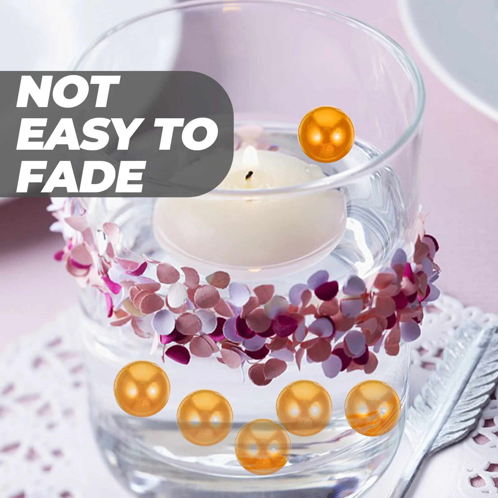 

100Pcs Decorative Faux Pearl Beads No Hole Vase Filler Imitation Floating Pearl Vase Filling Fake Pearls for Vases