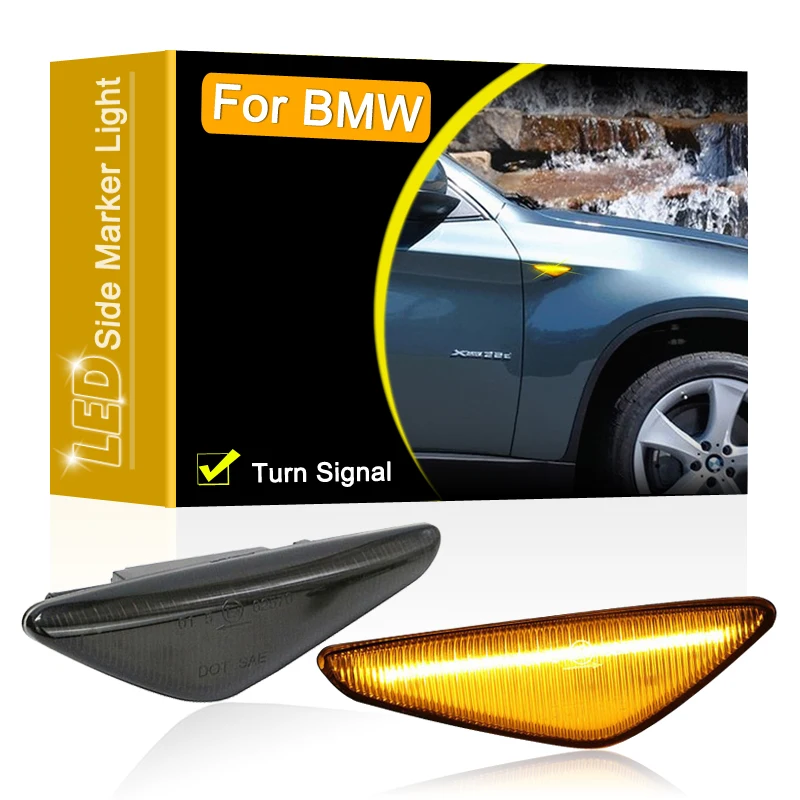 

Smoked Lens Waterproof LED Side Fender Marker Lamp Turn Signal Light For BMW X3/F25 09-17 X5/E70 06-10 X6/E71 07-14 X6/E72 08-11