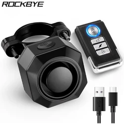 Rockbye Wireless Bike Vibration Alarm USB Charging Remote Control Burglar Motorcycle Bike Security Detector System Bicycle Alarm