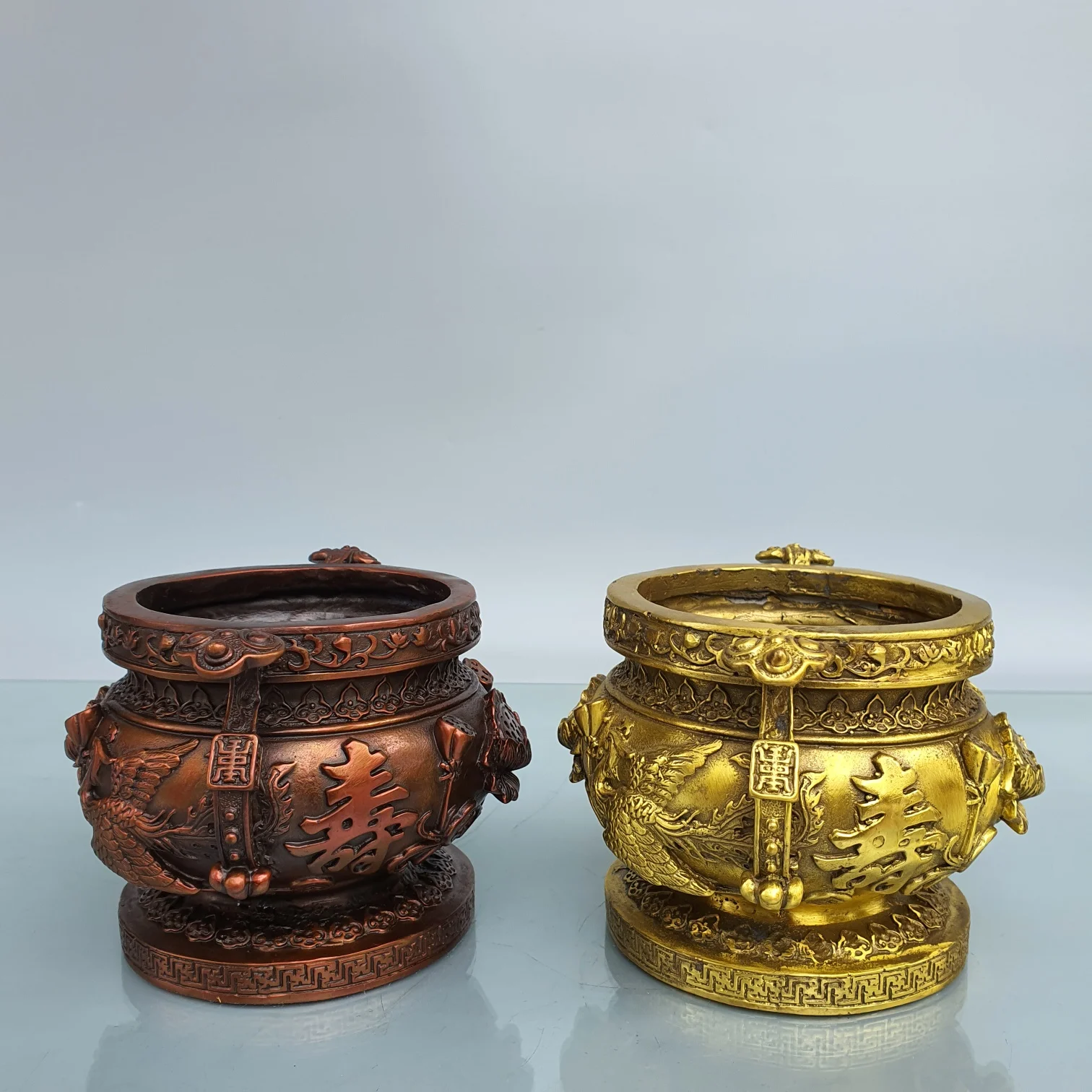 Fushou Ruyi Incense Burner 16 * 13 * 10 * cm, 1 kg Bronze Statue