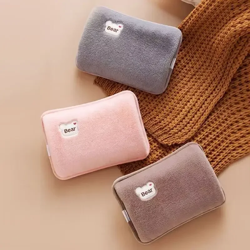 Electric Hot Water Bag Soft Winter Hand Warmer Reusable Hot Water Bottle EU Plug Rechargeable Warm Hand Pocket