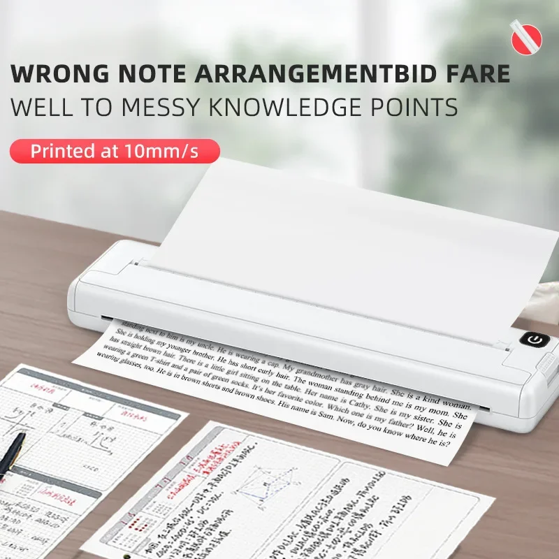 

A4 Portable Thermal Printer,Supports Apple/Android/windows/Mac A4 Thermal Paper,Wireless Mobile Travel Printers for Car & Office