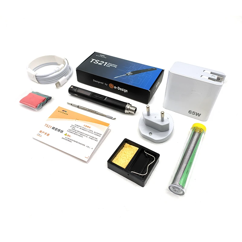 MINIWARE TS21 Digitale Intelligentie Soldeerbout Snellere Verhitting KU Tip 100W Max. Temperatuurregeling 100-450 ℃   Met licht