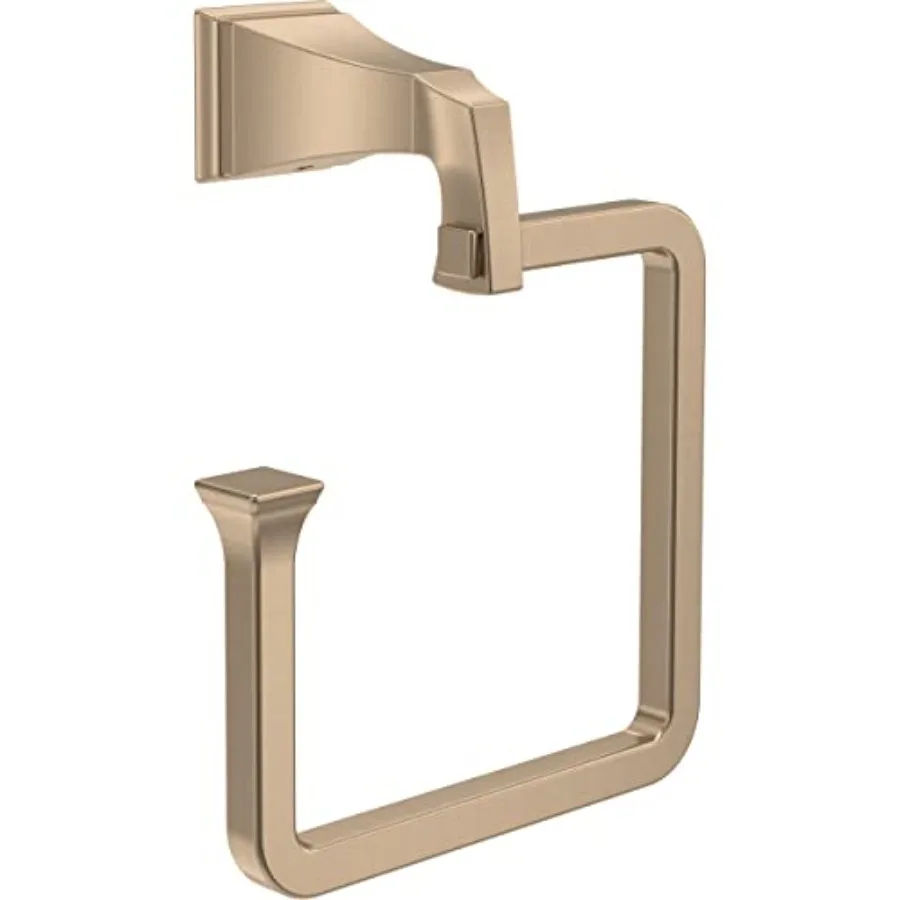 

Dryden 1-Pack Hand Towel Holder Champagne Bronze Towel Racks for Bathroom Wall Square Towel Ring Holder for Bath Towel Hanger