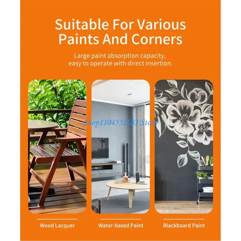 Y6GD Mật độ cao Bọt Paint Paint Công cụ con lăn nhựa Paint cho các cạnh chính xác và giảm 30% chất thải sơn