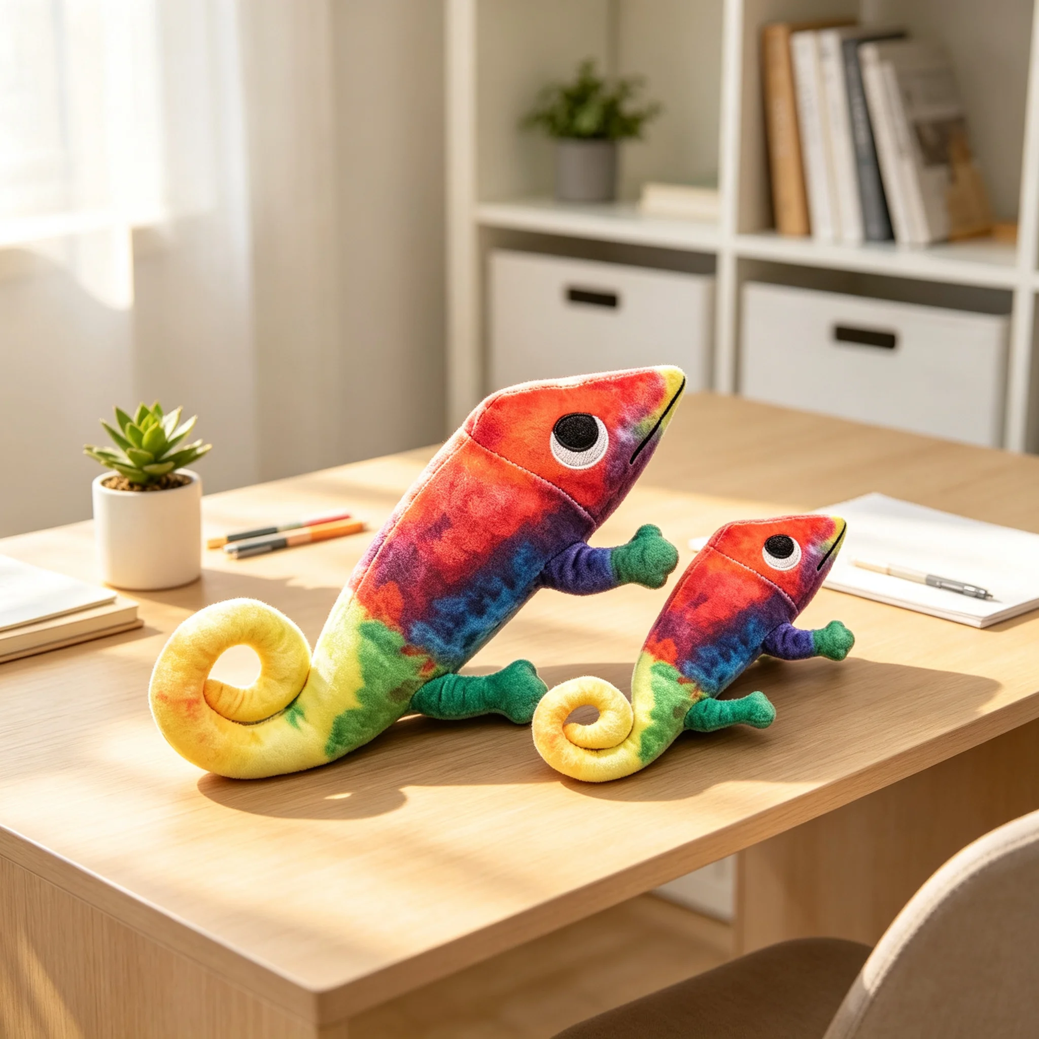 Plush Toy Chameleon Cute Stuffed Animal Kawaii Soft Fluffy Lizard Reptile Doll Birthday Gift Room Decor Kids Boys Girls 18/25cm