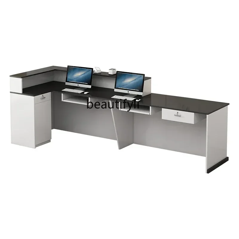 MLCashier Simple Modern Company Reception Table Hotel Reception Desk Small Counter Bar Counter