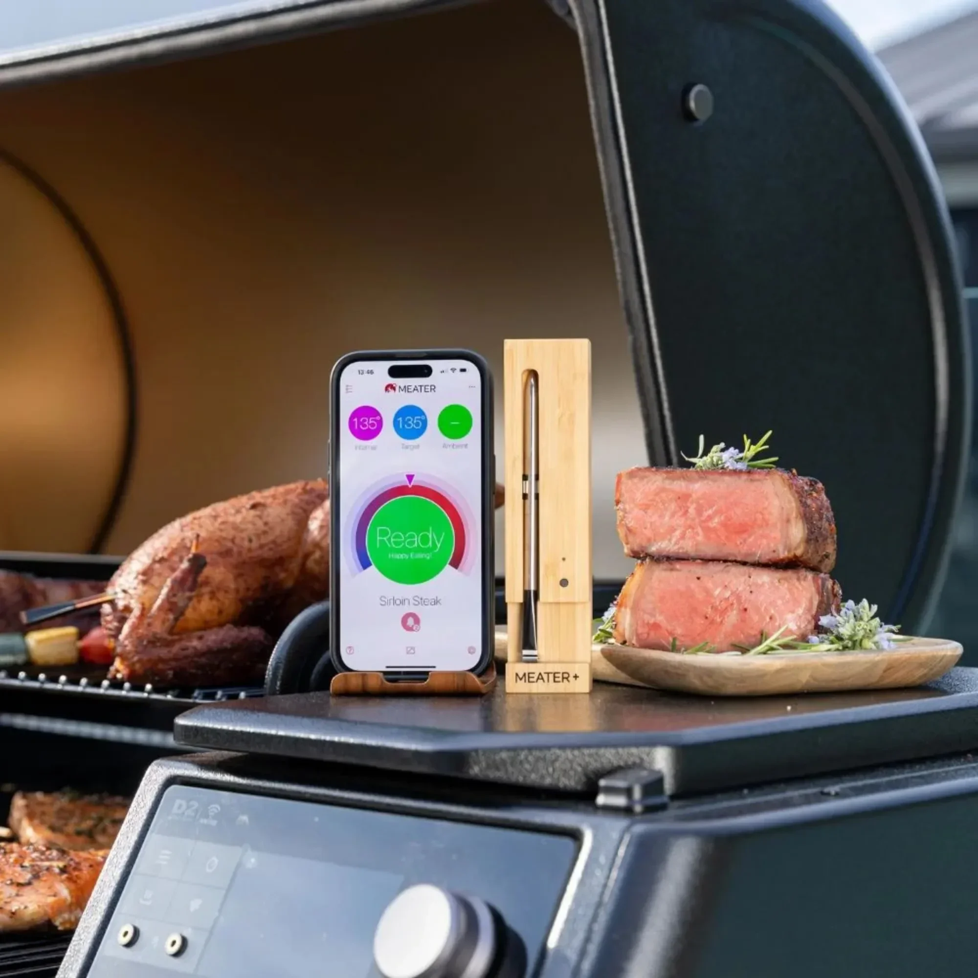Plus: Slimme Bluetooth draadloze vleesthermometer |   Voor BBQ, Grill, Oven, Roker, Luchtfriteuse |   Heerlijke recepten in de app