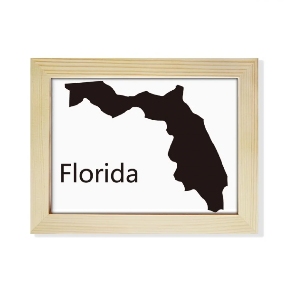 Florida America USA Map Outline Desktop Photo Frame Picture Art Decoration Painting 6x8 inch