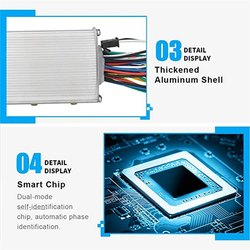 Elektrische motorcontroller, 36V / 48V 350W Brainpower-motorcontroller voor elektrische fietsscooter