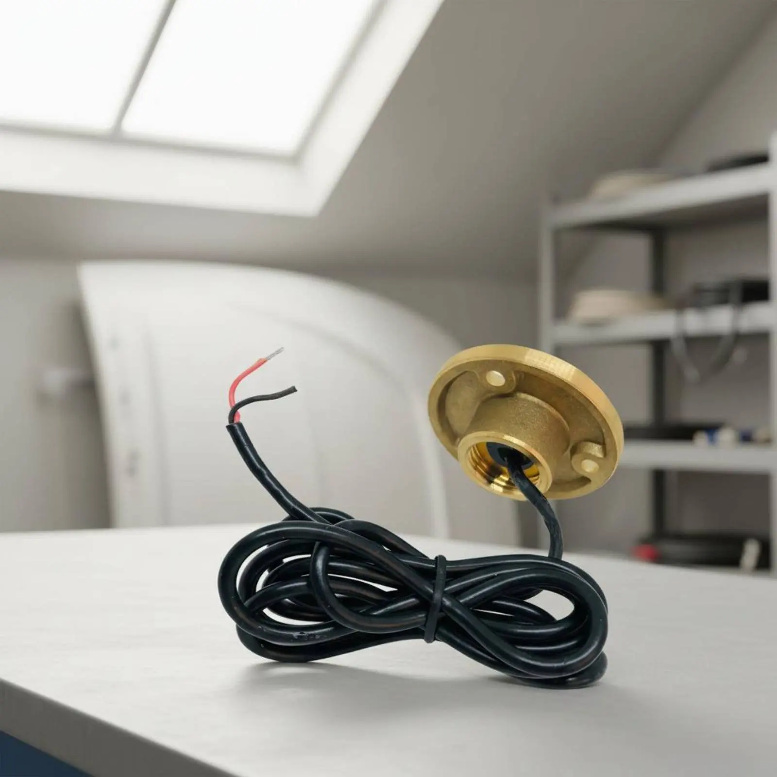 

IP68 Underwater LED Light Copper Finish Boat Drain Plug Light LED Drain Plug Wire Powered Marine Hardware Overheat Protection