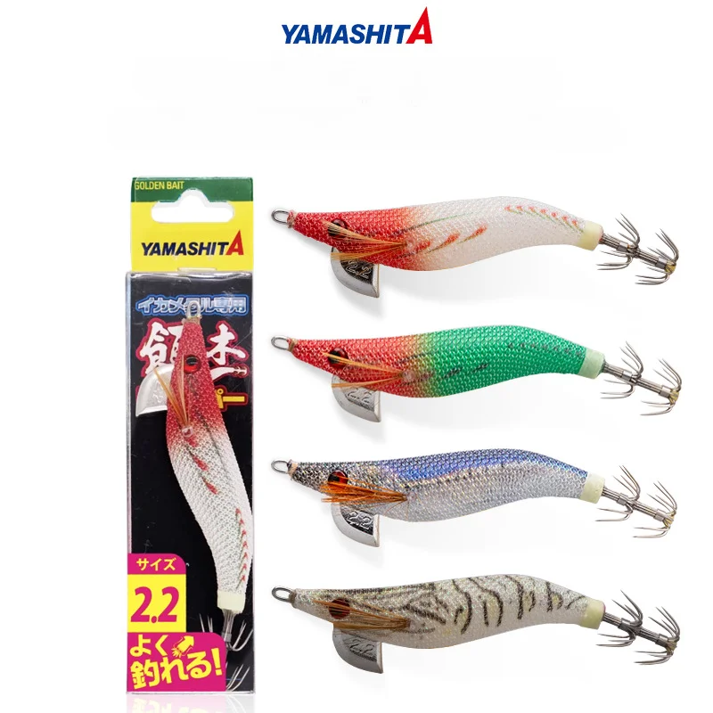 YAMASHITA Japanese Glow-in-the-dark Wood Shrimp 10g Bait Wood Squid Hook Bazooka Hook Sword Squid Ink Hook