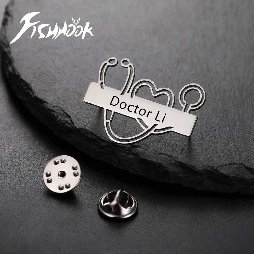 

Грудь врач персональная брошь имя этикетка медсестра больница бизнес идентификатор фирменный логотип эмблема эмблема металлический значок мужчина и женщина нержавеющая сталь
