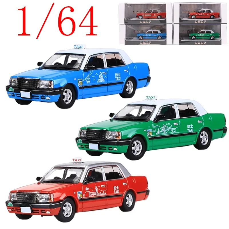 

LMLF Diecast 1/64 Toyota Crown Hong Kong Taxi Alloy Model Cars Collectible Play Vehicles