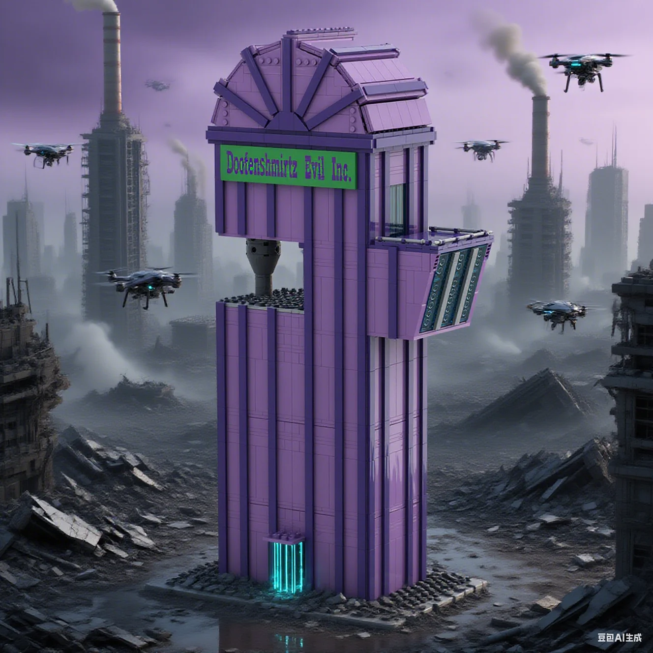 

MOC Doofenshmirtz Evil Incorporated Building Blocks Model Phineas and Ferb Dr. Heinz Doofenshmirtz Building Bricks Assembly Toys