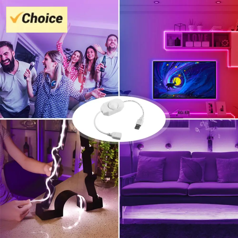 

DC 5V Stepless USB Manual Knob LED Dimmer Switch Controller for LED Strip Light