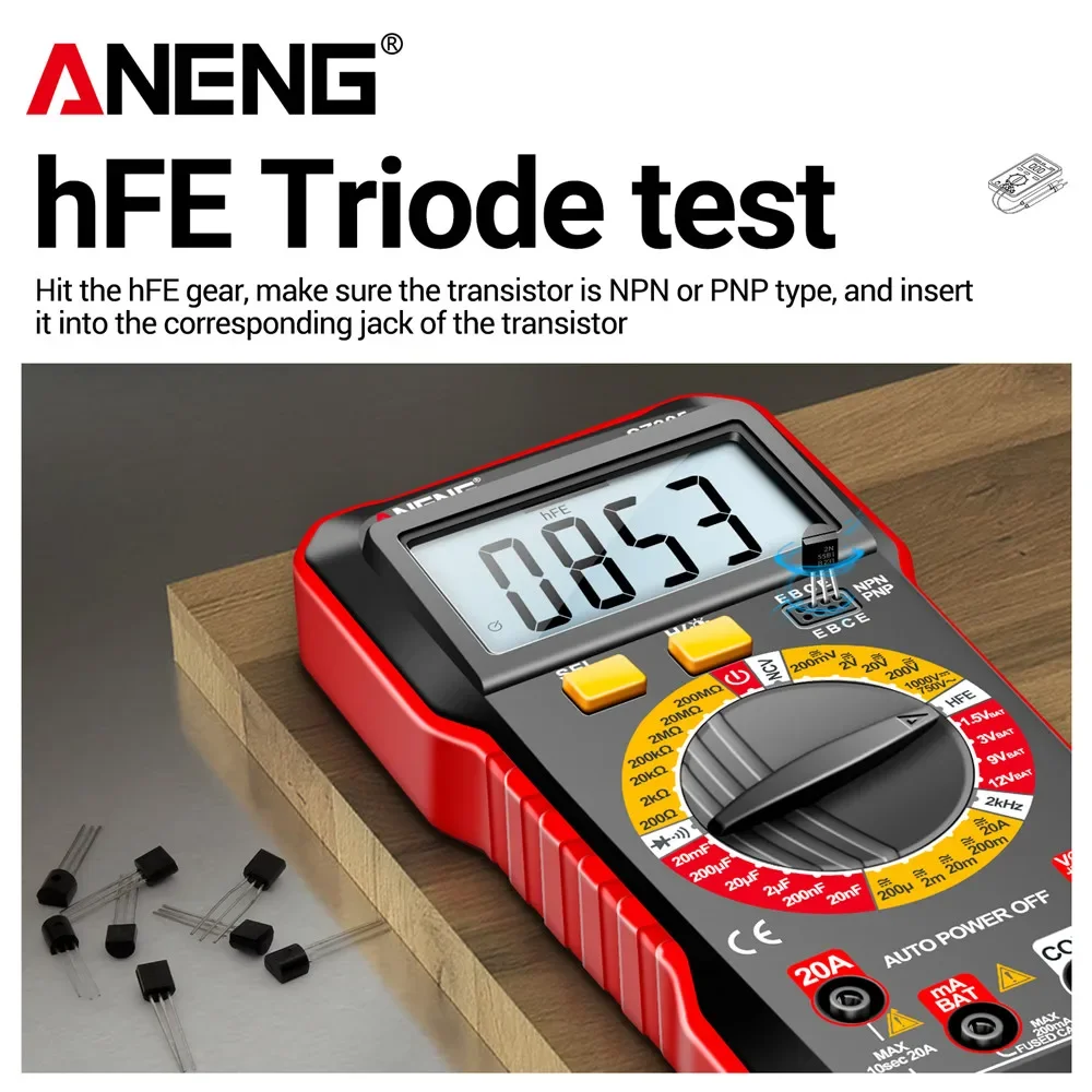 ANENG SZ305 1999 Counting Professional Intelligent Multimeter Capacitor Tester, AC/DC Voltmeter, Current Resistance Ohm Testing