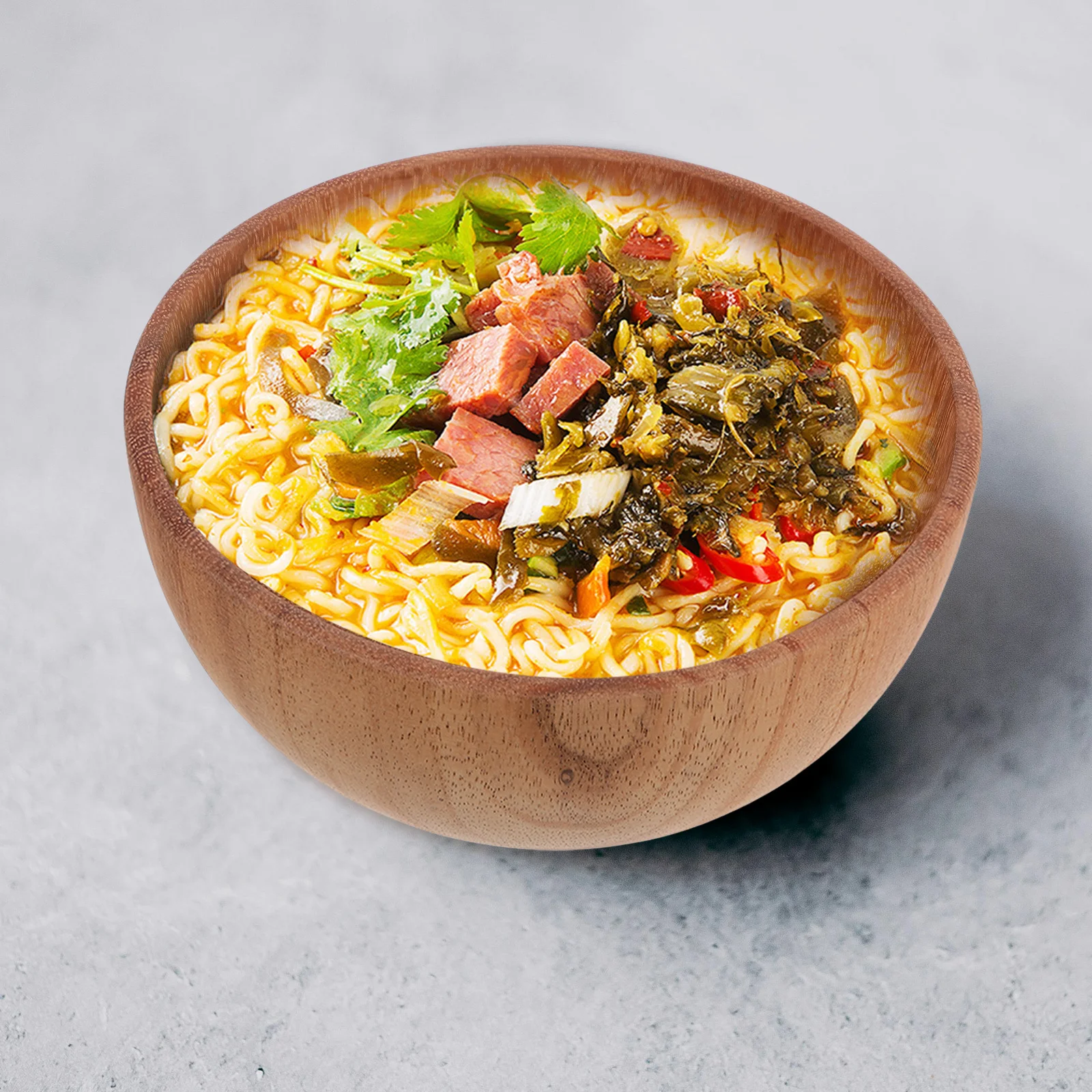 

Rustic Wooden Bowl Large Salad Fruit Bowl Natural Wood Kitchen Serving Portable Minimalist Design Rounded Edges Versatile Indoor