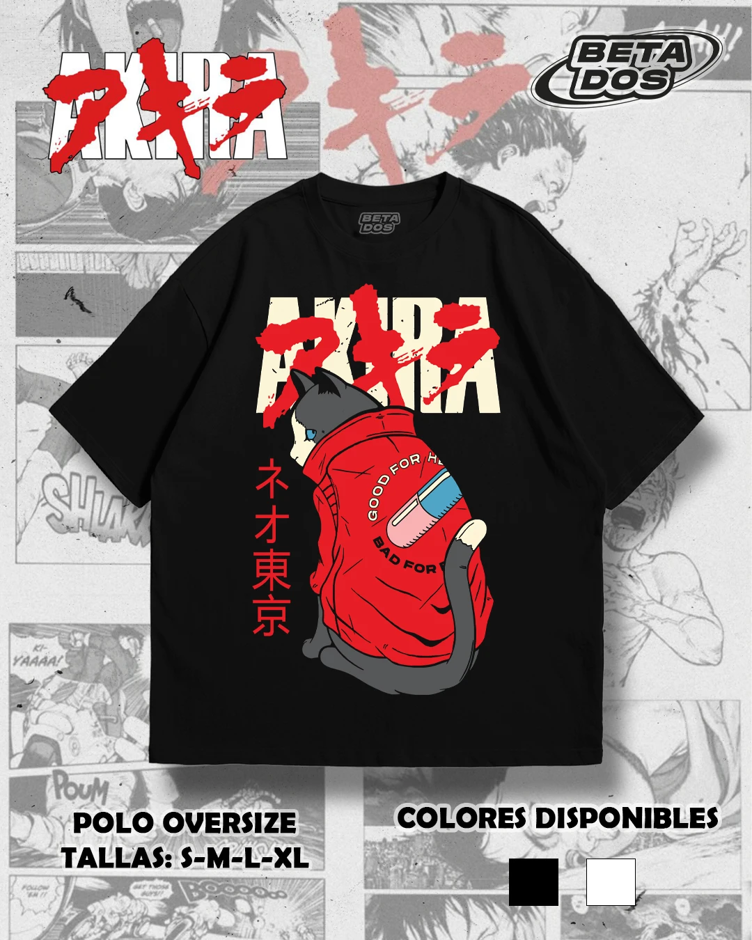 

AKIRA Graphic T-shirt Oversized Y2k Men Casual Cotton Loose Harajuku High Street T-shirts Female Male Clothing Short Sleeve Tee