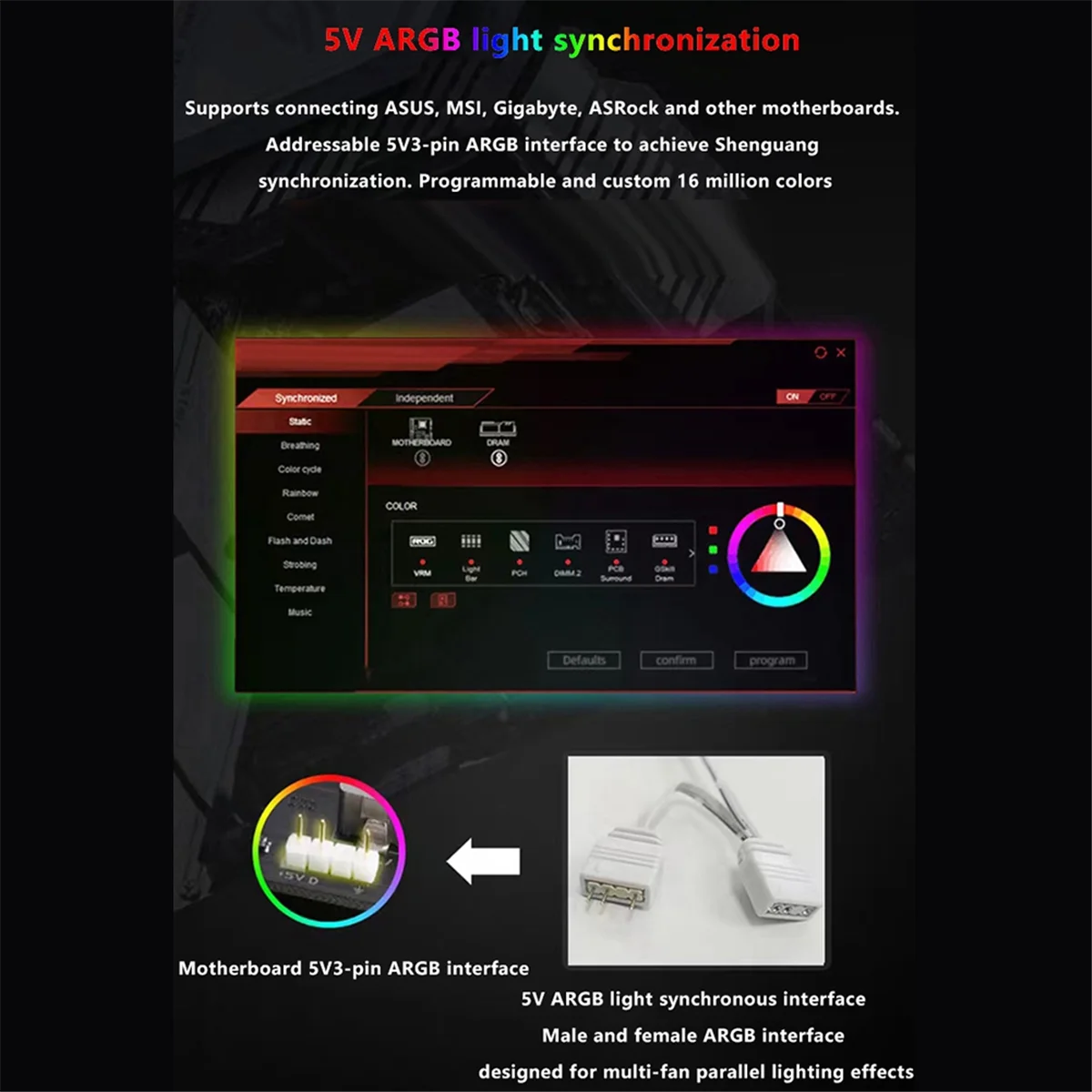 BNGF-D50 ARGB مزامنة المبرد برودة 4Pin وحدة الذاكرة تبريد مراوح مزدوجة ARGB ضوء الذاكرة تبريد برودة المبرد B