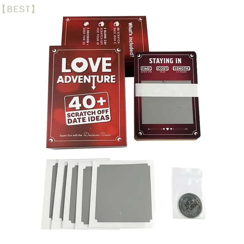 1 Set Love Adventure Scratch Off Date Ideas Game - 40+ Romantic Activities Cards Perfect For Date Night, Special Couples Gift