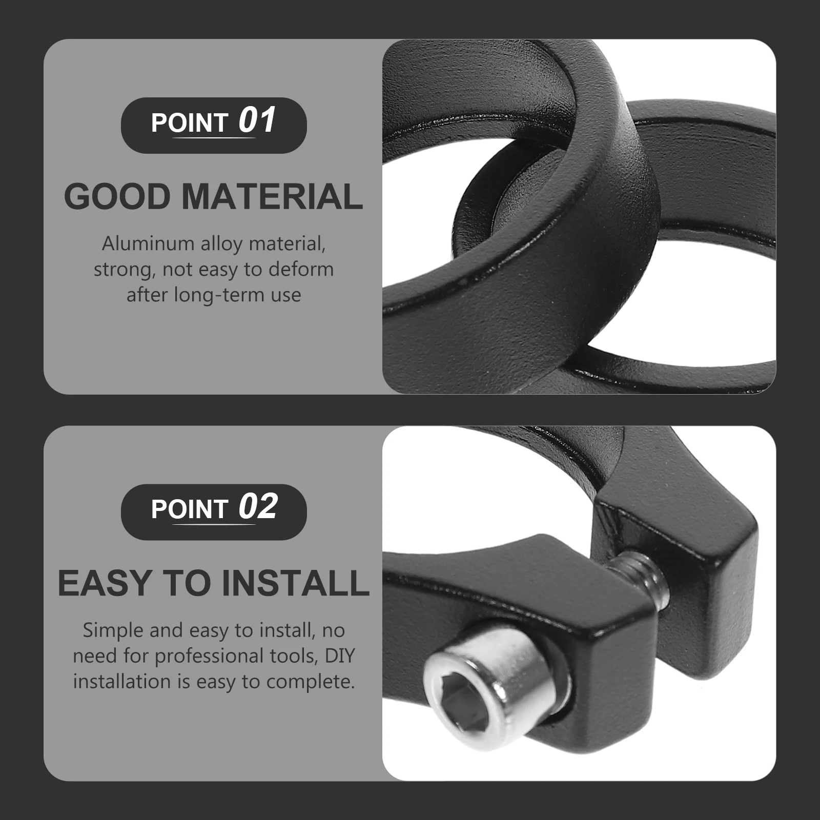 

2pcs 34.9mm Seatpost Clamp S Black Tube Clip Bike Accessories Durable Aluminium Alloy Seat Clamps Wide