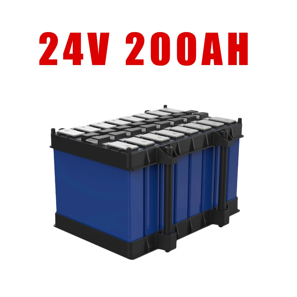 

New 24V 200AH 300AH LiFePO4 Battery 25.6V Lithium Iron Phosphate Battery Built-in Bluetooth BMS For Solar Boat No Tax