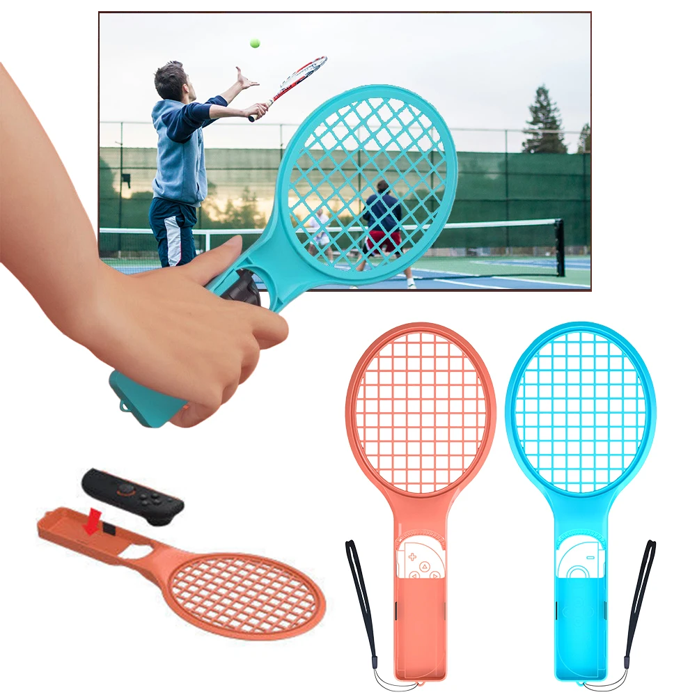 2Pcs For Switch 2 Joy-Con Game Tennis Racket Lightweight Handle Holder Adjustable Gamepad Racket Compatible with Sports Games