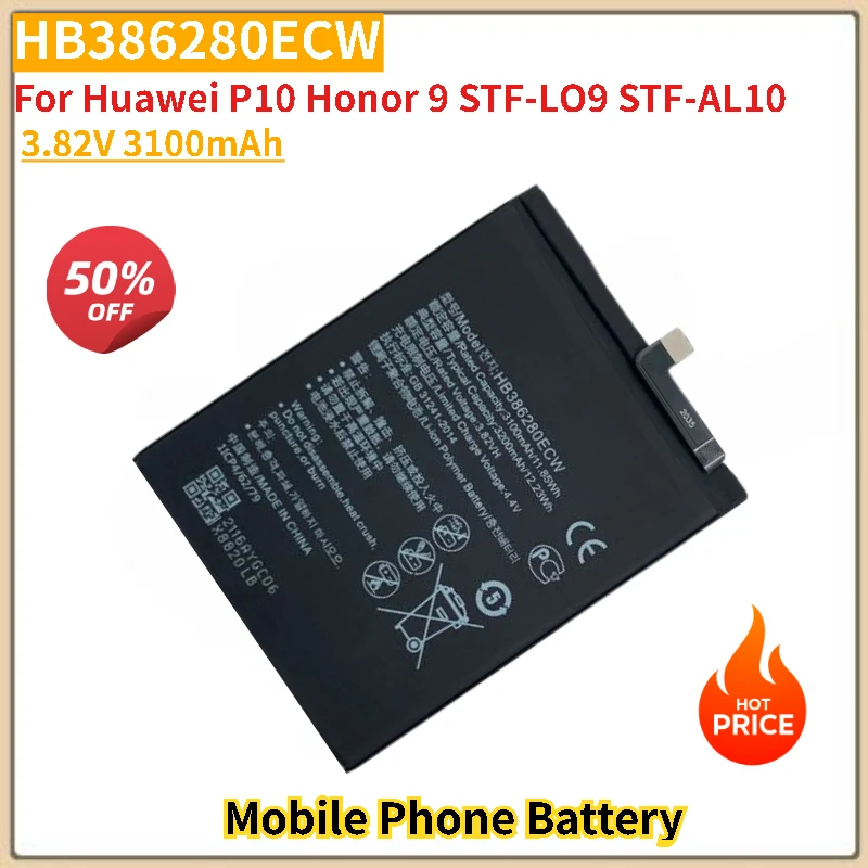 

HB386280ECW аккумулятор мобильного телефона 3,82 В 3100 мАч для Huawei P10 Honor 9 STF-LO9 STF-AL10 Сменный аккумулятор новый высокое качество