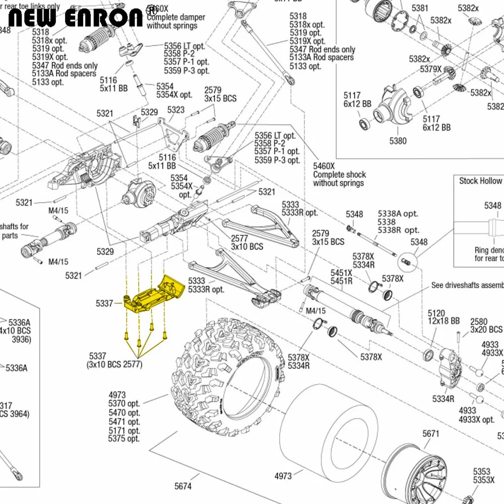 NEW ENRON 1Set Aluminum Front & Rear Skid Plate #5337 Upgrade Parts for RC TRAXXAS 1/10 Summit E REVO Slayer 4X4 Car accessories