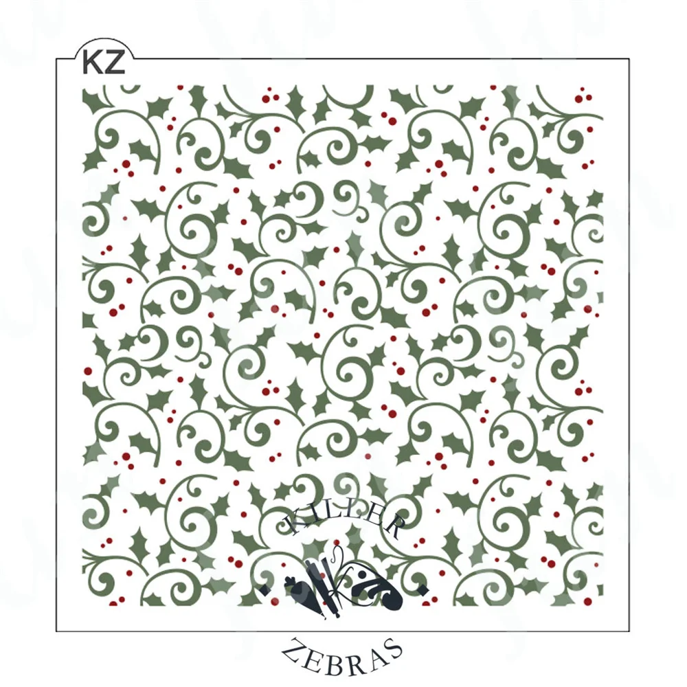 Christmas Holly Jolly Layering Drawing Stencils for Scrapbooking Embossing Molds DIY Paper Card Winter Stencil Coloring Template