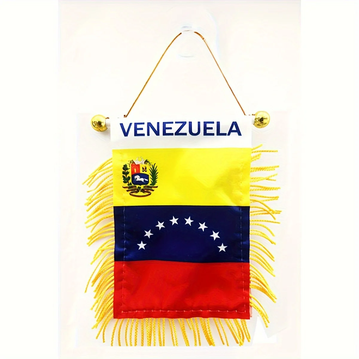 

1pc Venezuela Window Hanging Mini Flag, 8x12cm Double Side Car Rearview Mirror Home Decorations, mini Venezuela Flag