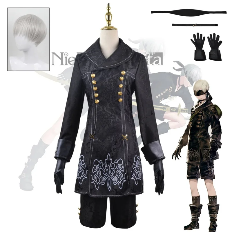 Reno automata cosplay traje yorha 9s no.9 tipo s roupa jogos terno masculino role play trajes festa de halloween fantasia