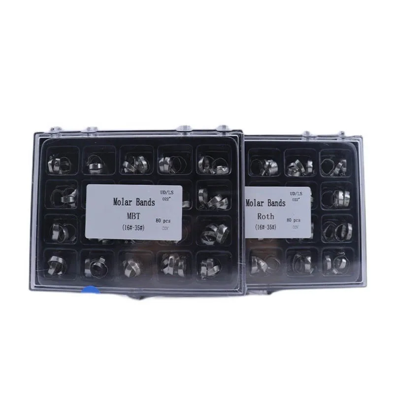 80Pcs/Box MTB Straight Wire Bracket & Twin Buccal Tube Set, 16#‑35#, Practical Orthodontic Lab Material Supplies