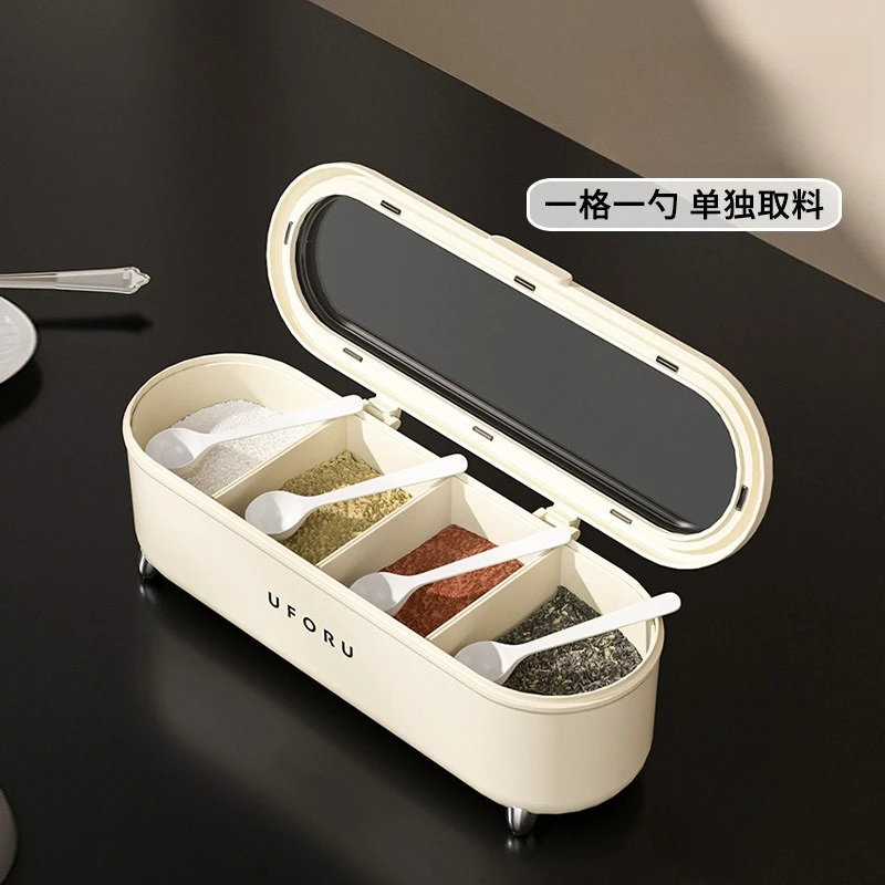 

Пищевой пластиковый контейнер для специй, набор кухонных контейнеров для хранения с крышкой, большая емкость, с несколькими отделениями