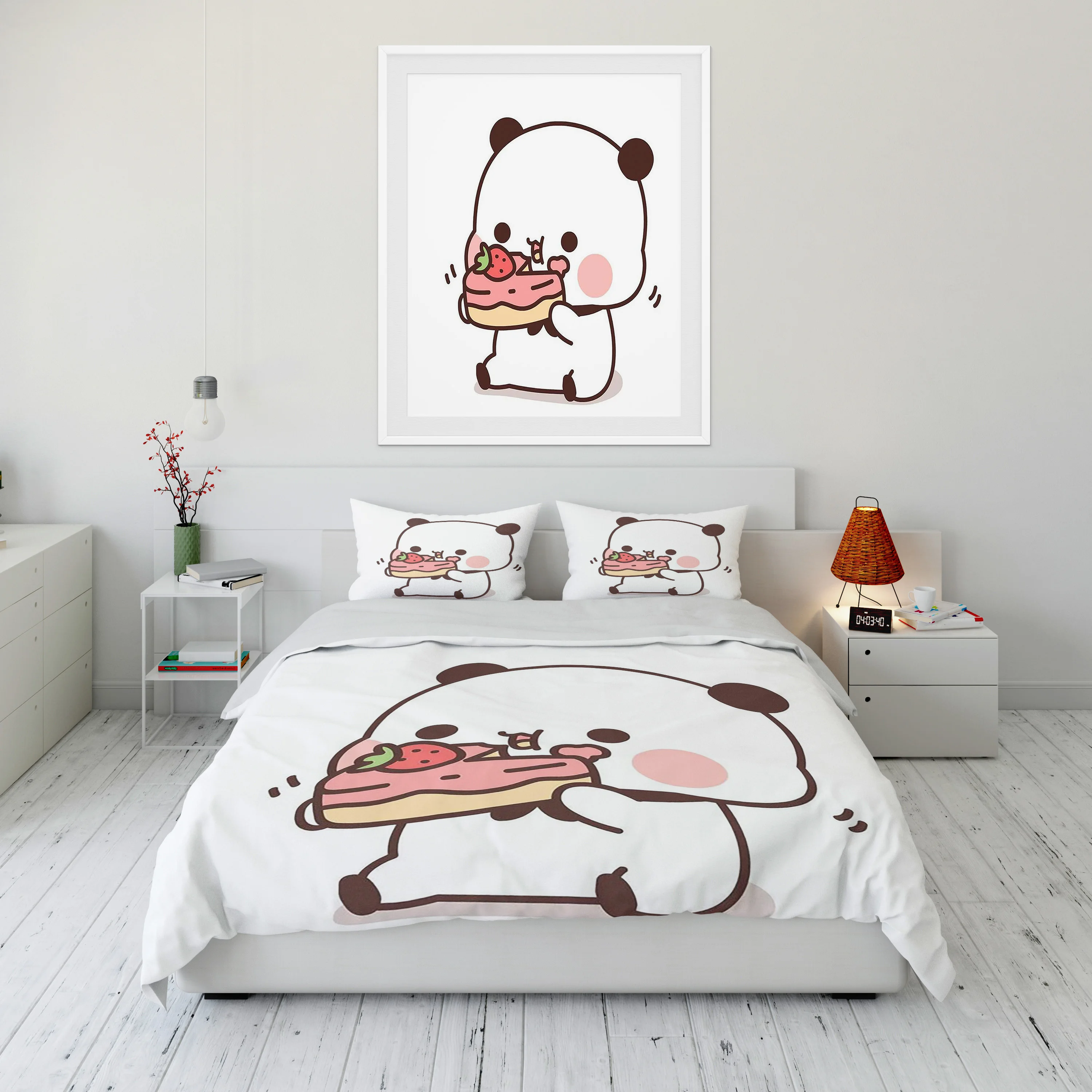 

Bubu Dudu Cartoon Cute Bear KawaiiGift King Twin Double Child Bedding Set Microfiber Or Polyester Christmas Duvet Cover Set
