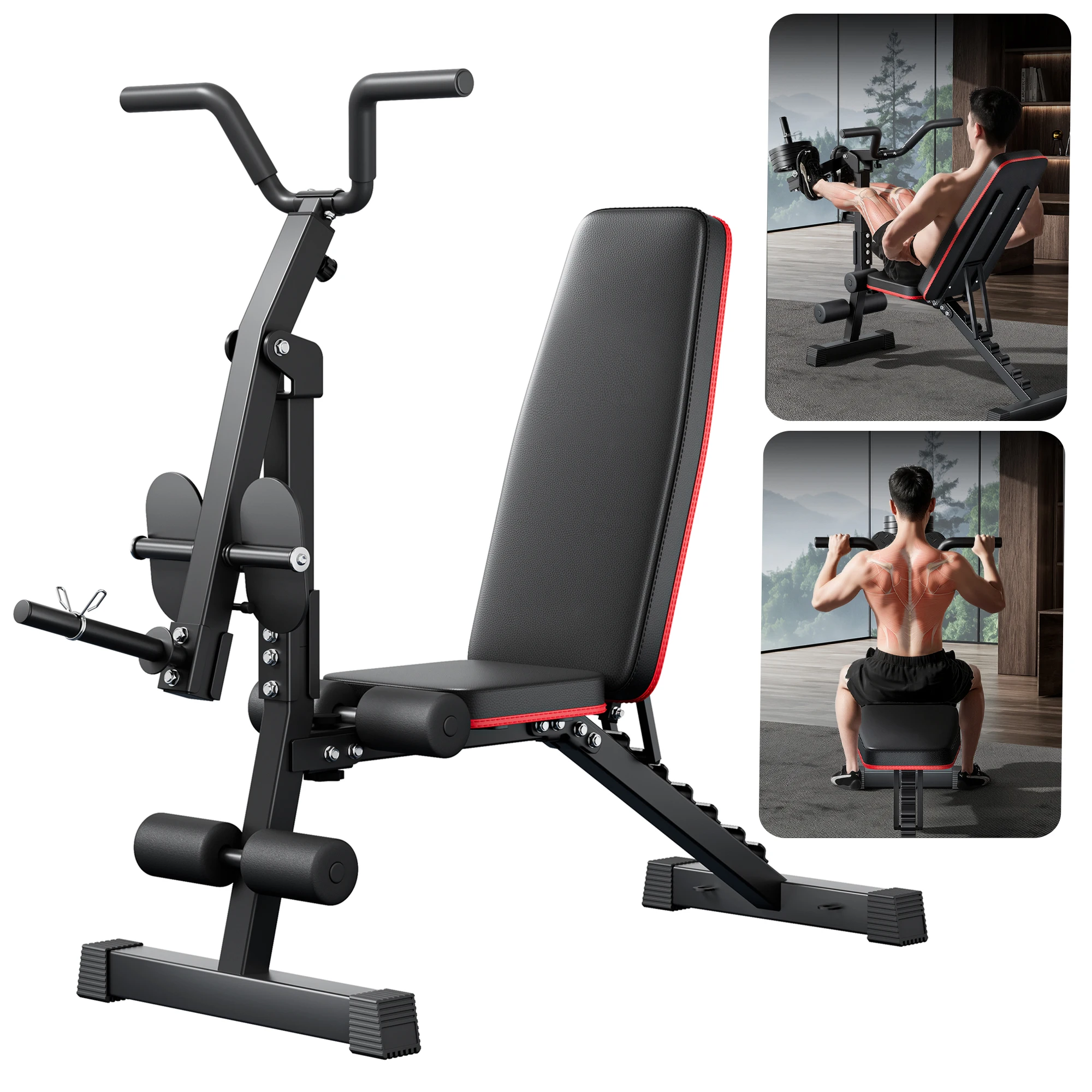 Adjustable Weight Bench for Home Gym with Lat Pulldown & Leg Developer, Upgraded Multi-Functional Workout Bench for Strength Training