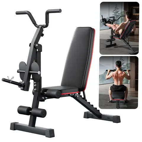 Adjustable Weight Bench for Home Gym with Lat Pulldown & Leg Developer, Upgraded Multi-Functional Workout Bench for Strength Training